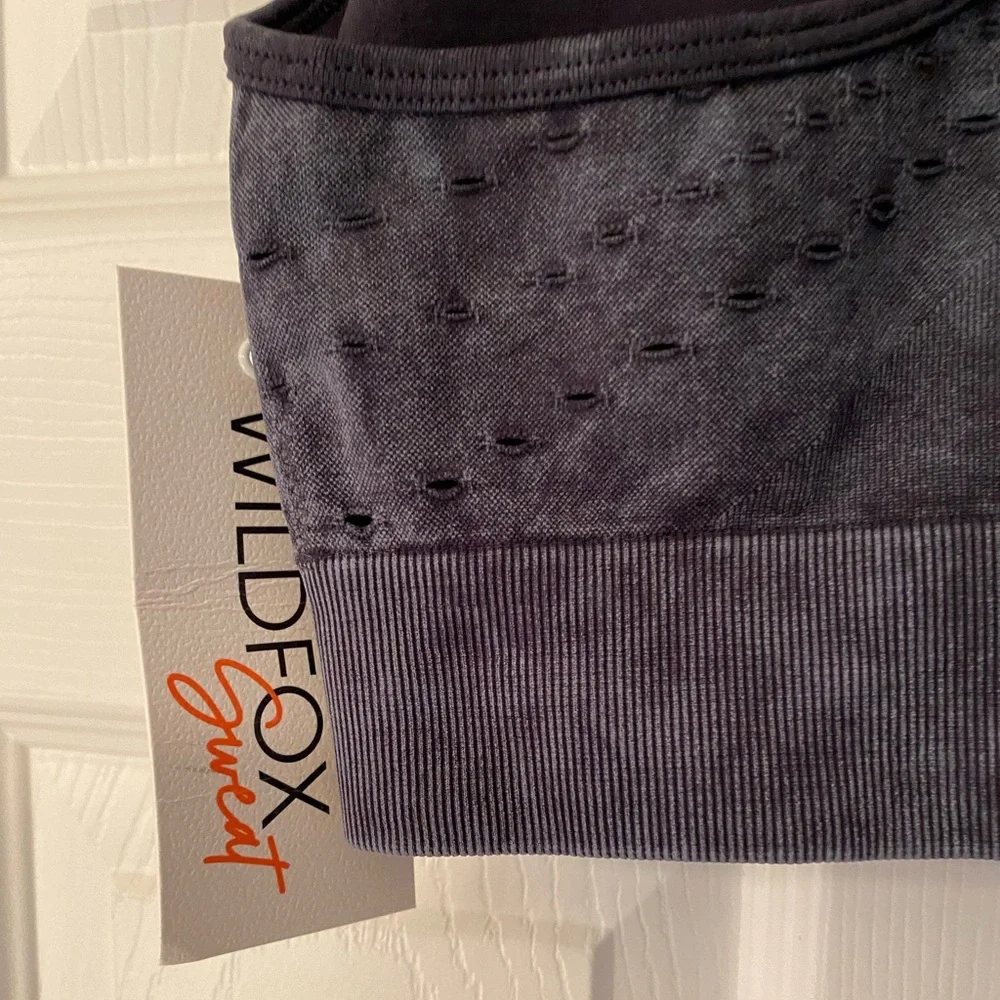 Wildfox Sweat Women’s Black Nylon Sports Bra Size XS & Medium